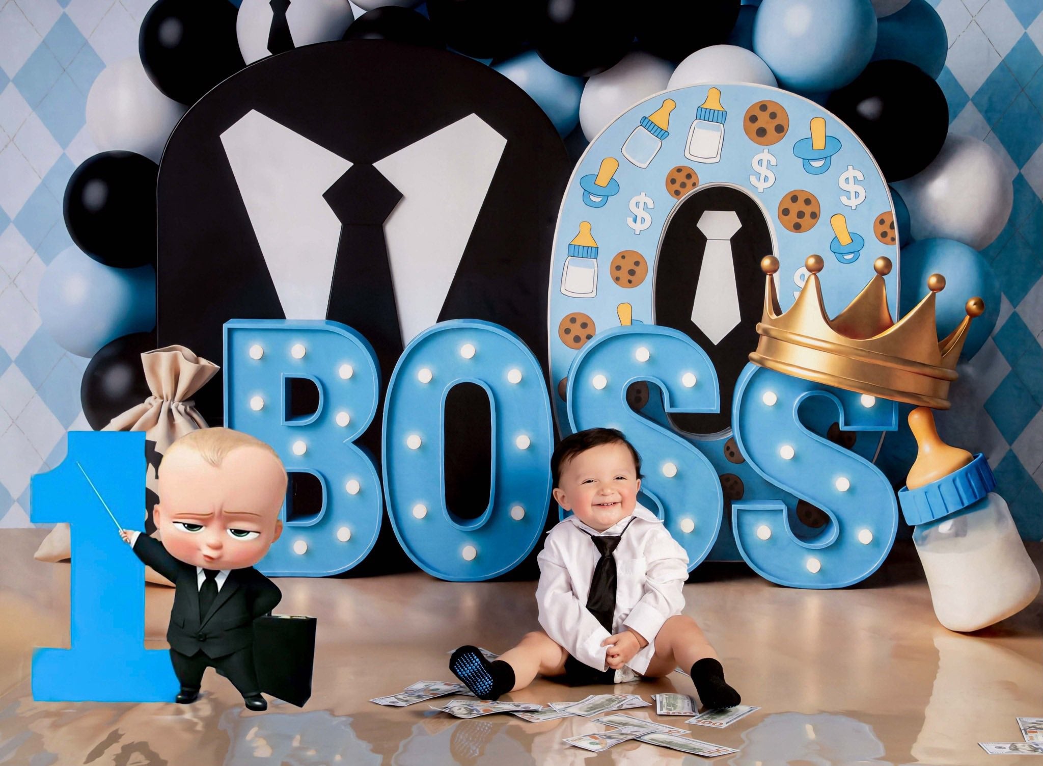 Kate Anniversaire Boss Ballons Costume Toile de fond conçue par Mini MakeBelieve - Kate Backdrop FR