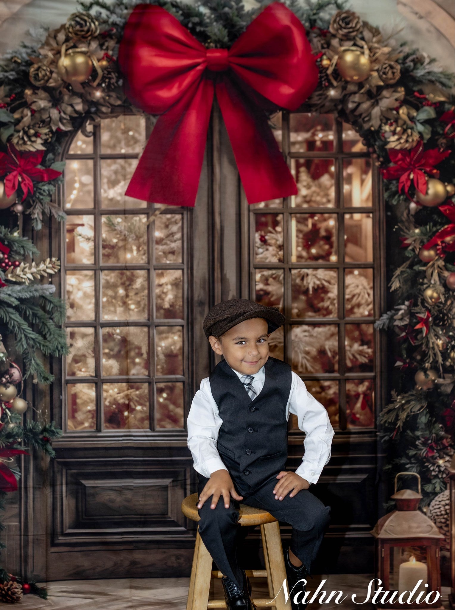 Kate Noël Arche Sapin Lanternes Toile de fond conçue par Emetselch - Kate Backdrop FR