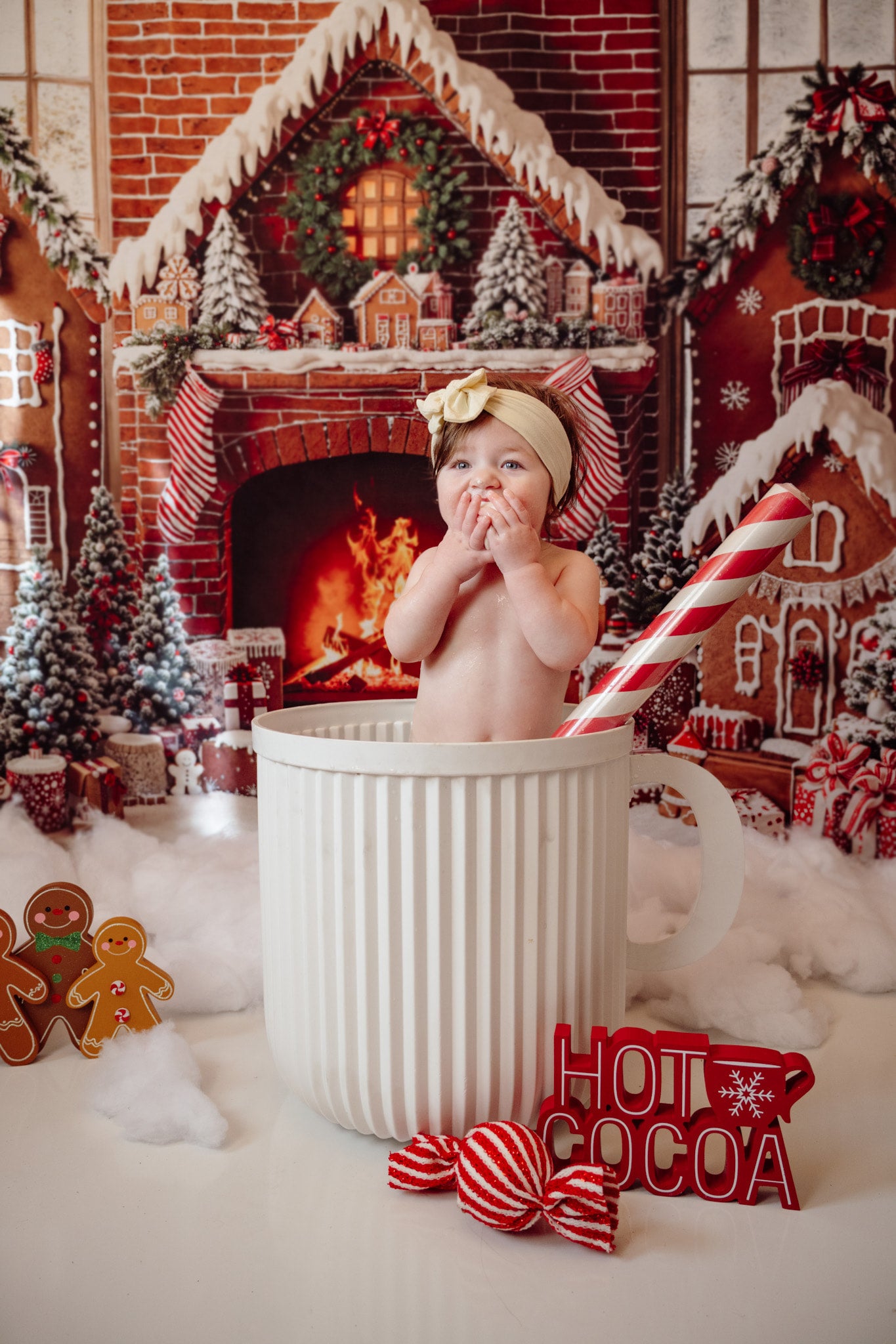 Kate Noël Maisons Pain d’Épice Cheminée Toile de fond conçue par Emetselch