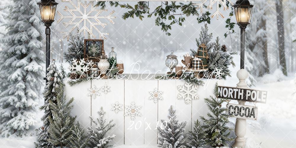 Kate Hiver Bar Cacao Forêt Neige Toile de fond conçue par Emetselch - Kate Backdrop FR