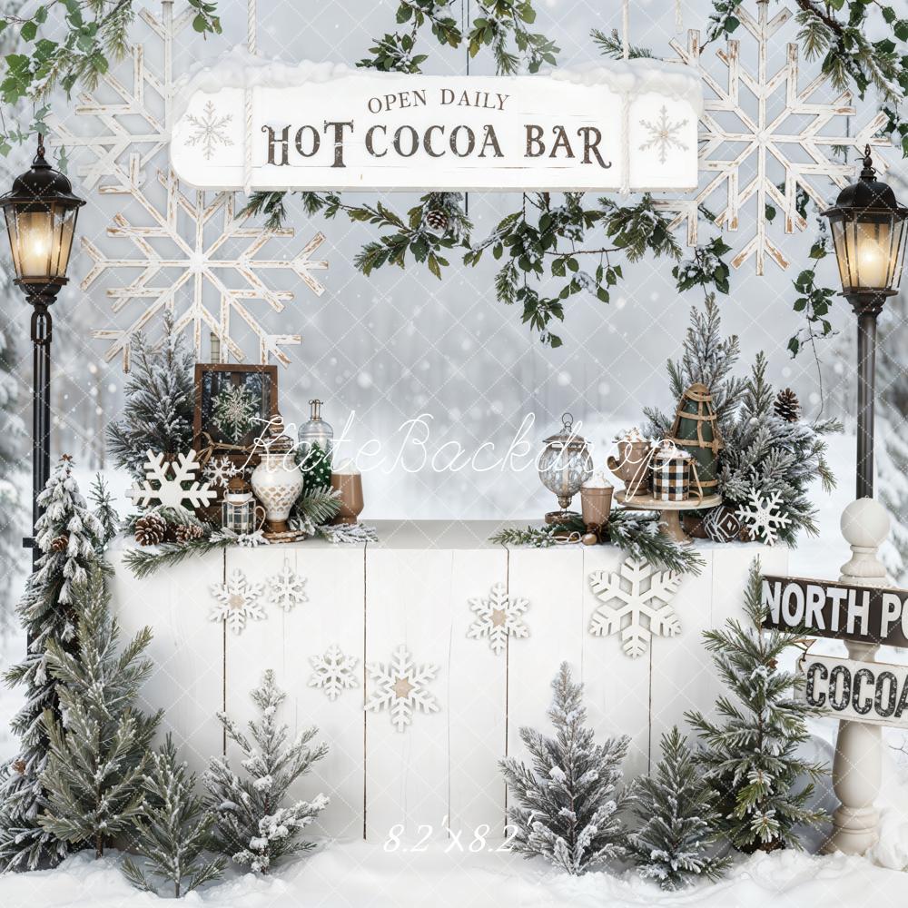 Kate Hiver Bar Cacao Forêt Neige Toile de fond conçue par Emetselch - Kate Backdrop FR