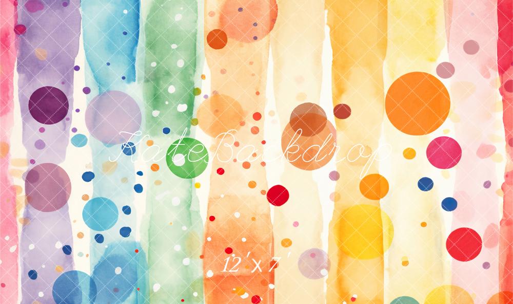 Kate Coloré Points Rayures Enfant Sol Toile de fond en Vinyle - Kate Backdrop FR