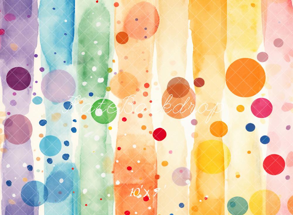 Kate Coloré Points Rayures Enfant Sol Toile de fond en Vinyle - Kate Backdrop FR