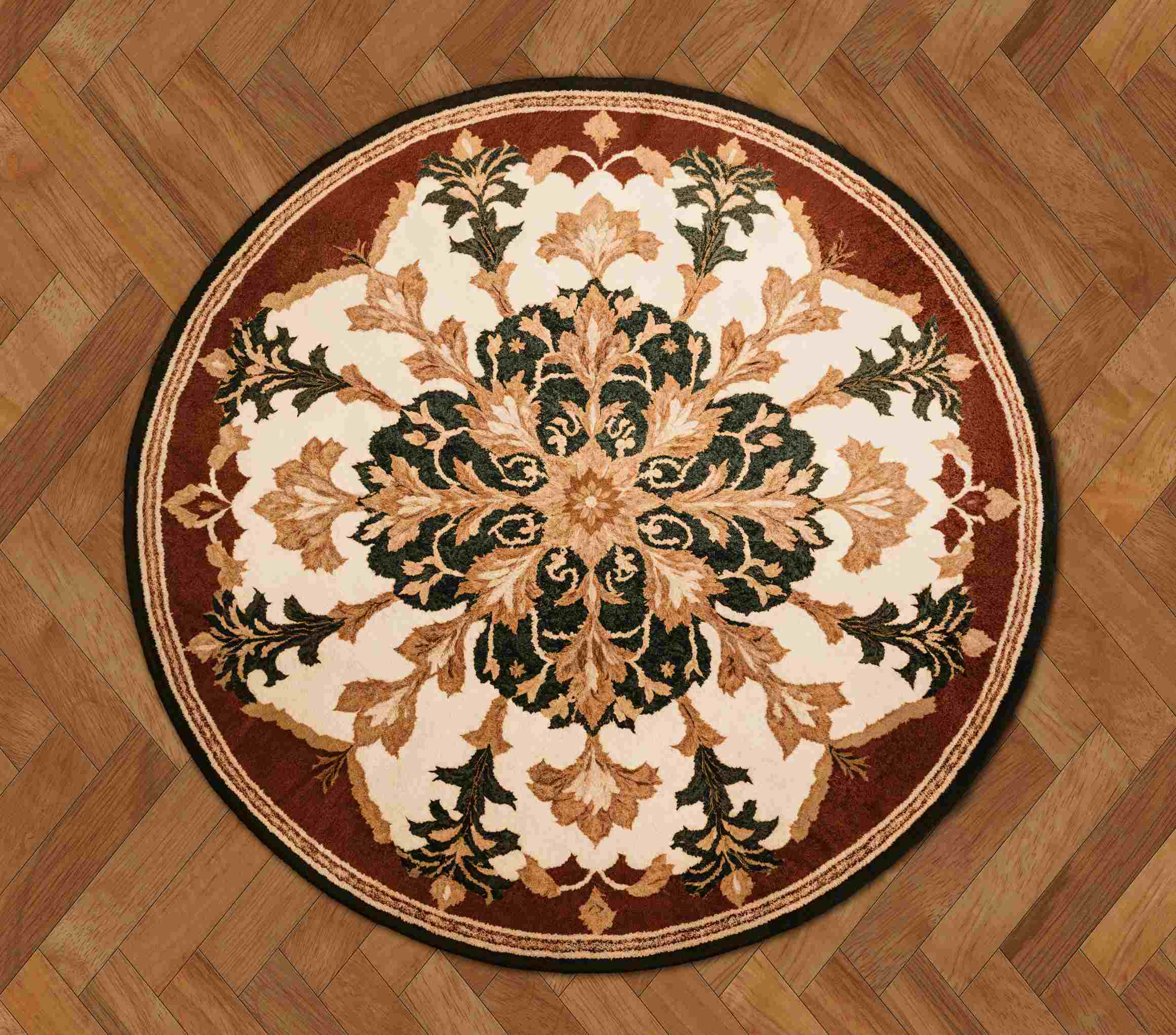 Kate Rond Rétro Floral Tapis de sol Fond en Vinyle - Kate Backdrop FR