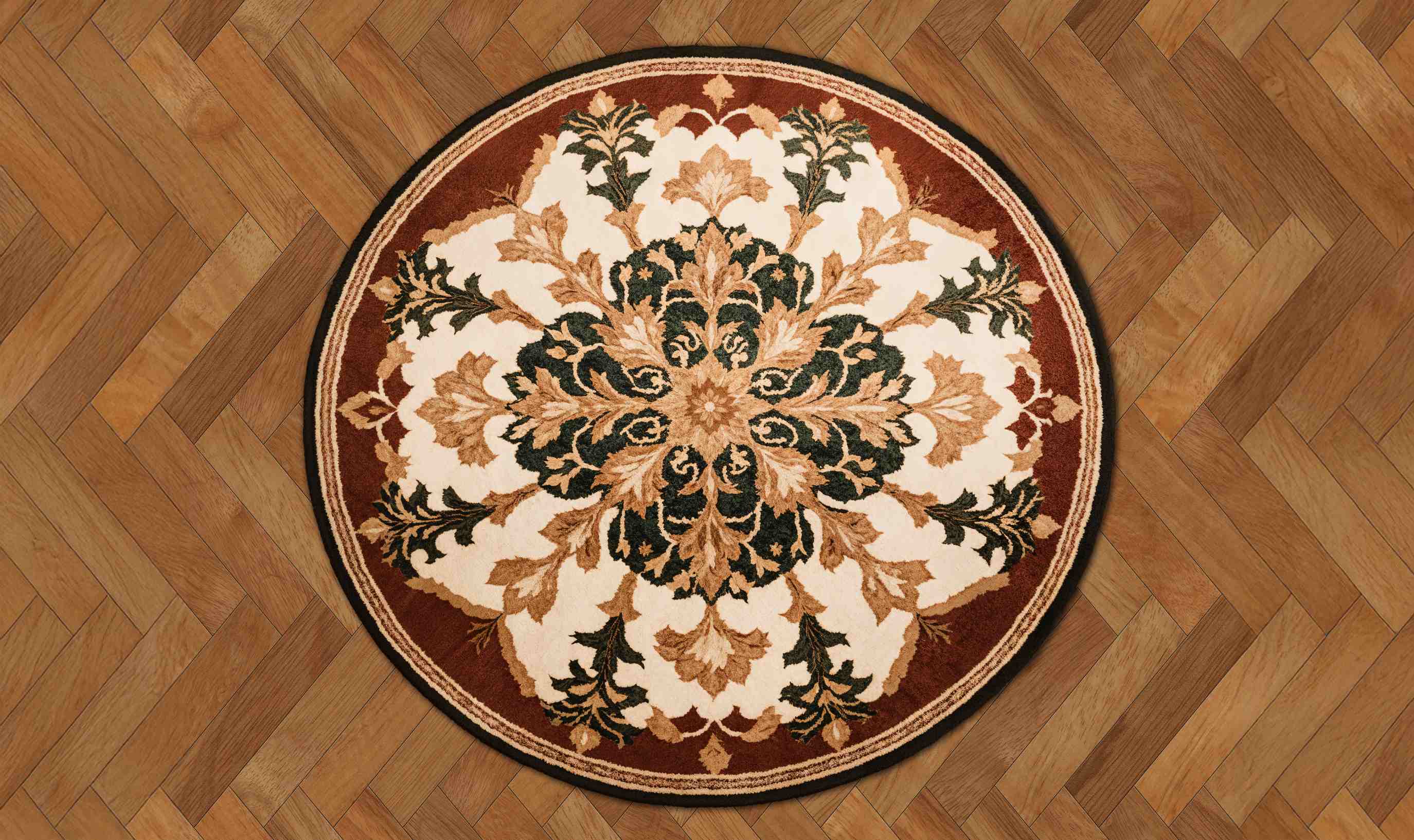 Kate Rond Rétro Floral Tapis de sol Fond en Vinyle - Kate Backdrop FR