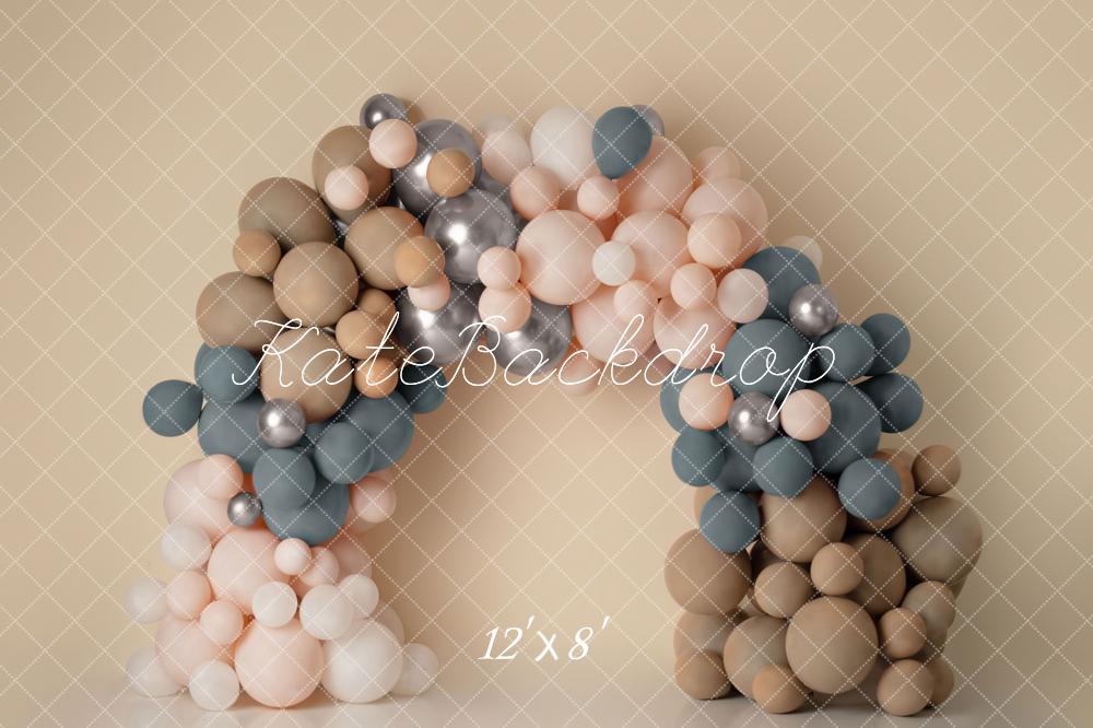 Offres Éclair-Kate Arc de ballon Boho Mat Bleu Rose Toile de fond en Laine Conçu par Mandy Ringe - Kate Backdrop FR