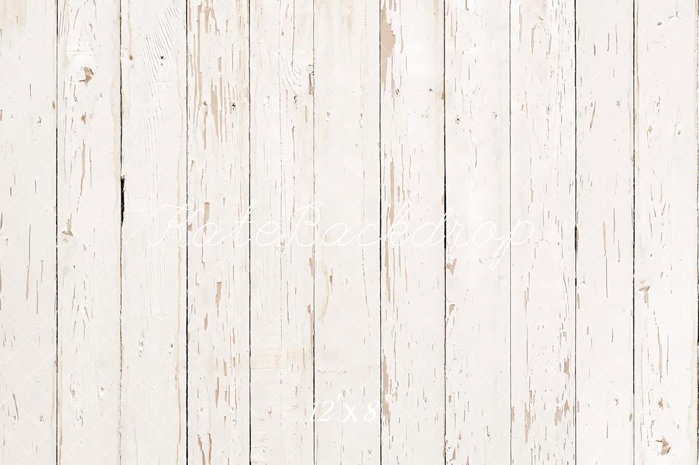 Kate Blanc Bois Sol Toile de fond en Laine pour la photographie - Kate Backdrop FR