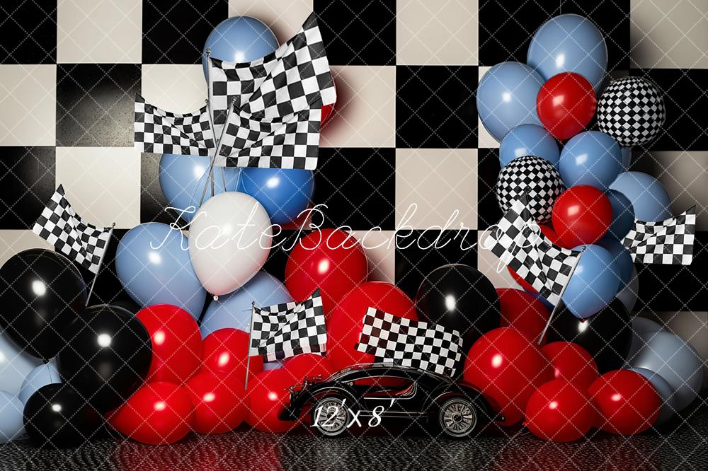 Kate Anniversaire Ballons Enfant Toile de fond en Laine pour la photographie - Kate Backdrop FR