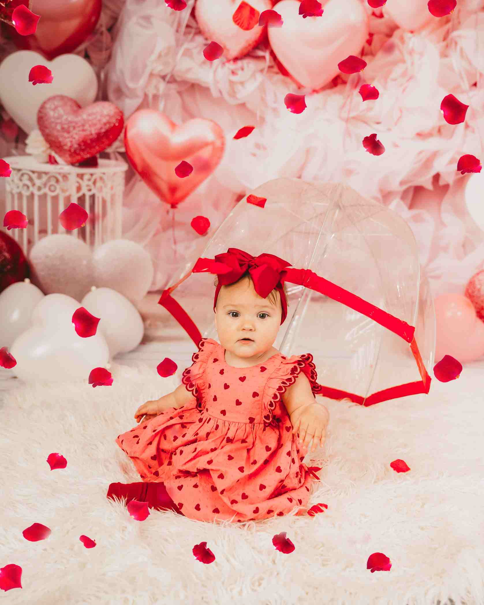 Kate Saint Valentin Rose Ballons Romantique Toile de fond en Laine conçue par Emetselch - Kate Backdrop FR