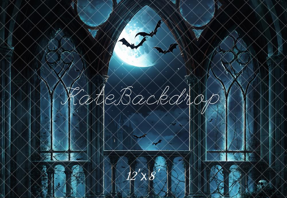 Kate Halloween Gothique Château Clair de lune Toile de fond conçue par Emetselch - Kate Backdrop FR