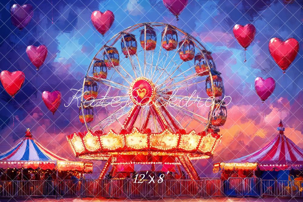 Kate Carnaval Grande Roue Carrousel Enfant Toile de fond conçue par Emetselch - Kate Backdrop FR
