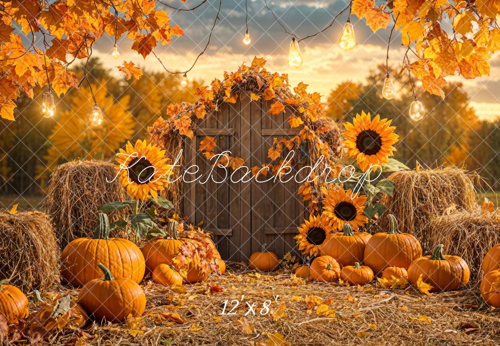 Kate Automne Citrouille Tournesol Grange Toile de fond conçue par Emetselch - Kate Backdrop FR
