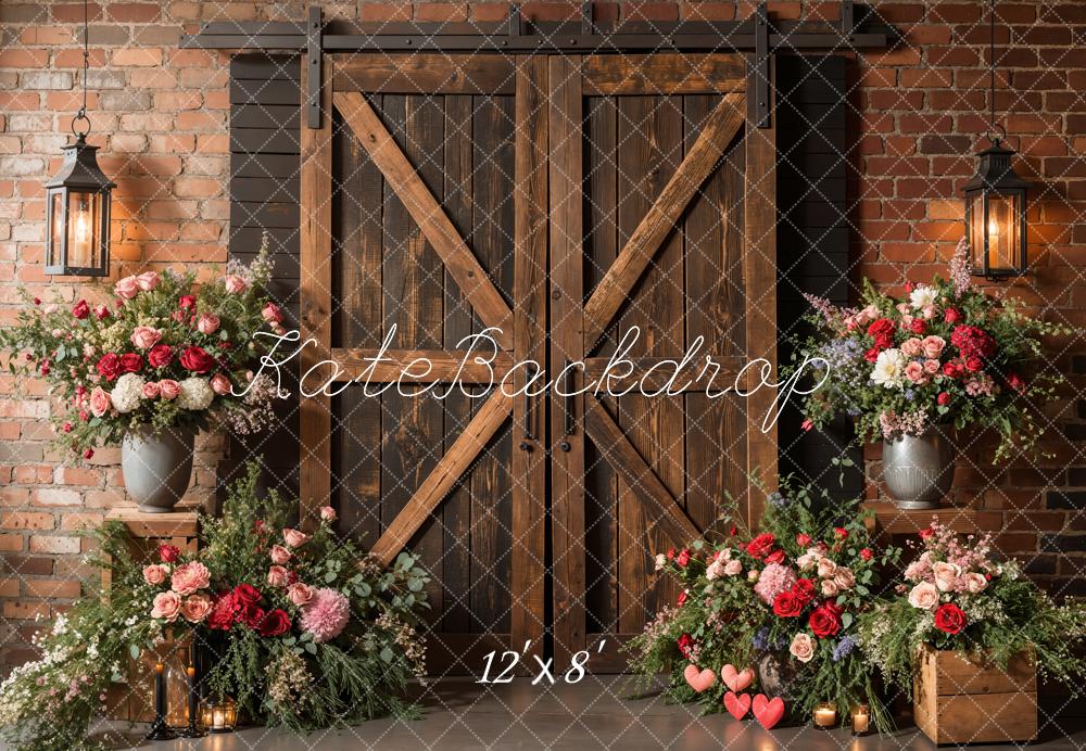 Kate Printemps Rustique Porte en bois Floral Toile de fond conçue par Emetselch - Kate Backdrop FR