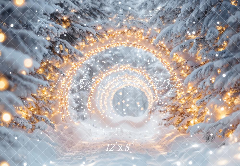 PROMO Kate Hiver Neige Tunnel de Lumières Toile de fond conçue par Emetselch - Kate Backdrop FR