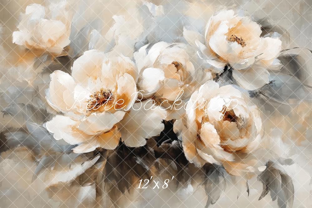 Kate Beaux-arts Vintage Fleurs Blanc Toile de fond conçue par Lidia Redekopp - Kate Backdrop FR