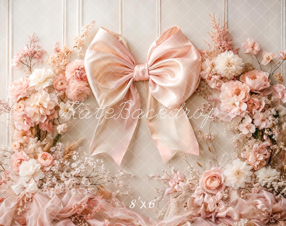 Kate Fleurs Arche Rose Gros nœud Toile de fond en Laine conçue par Emetselch - Kate Backdrop FR