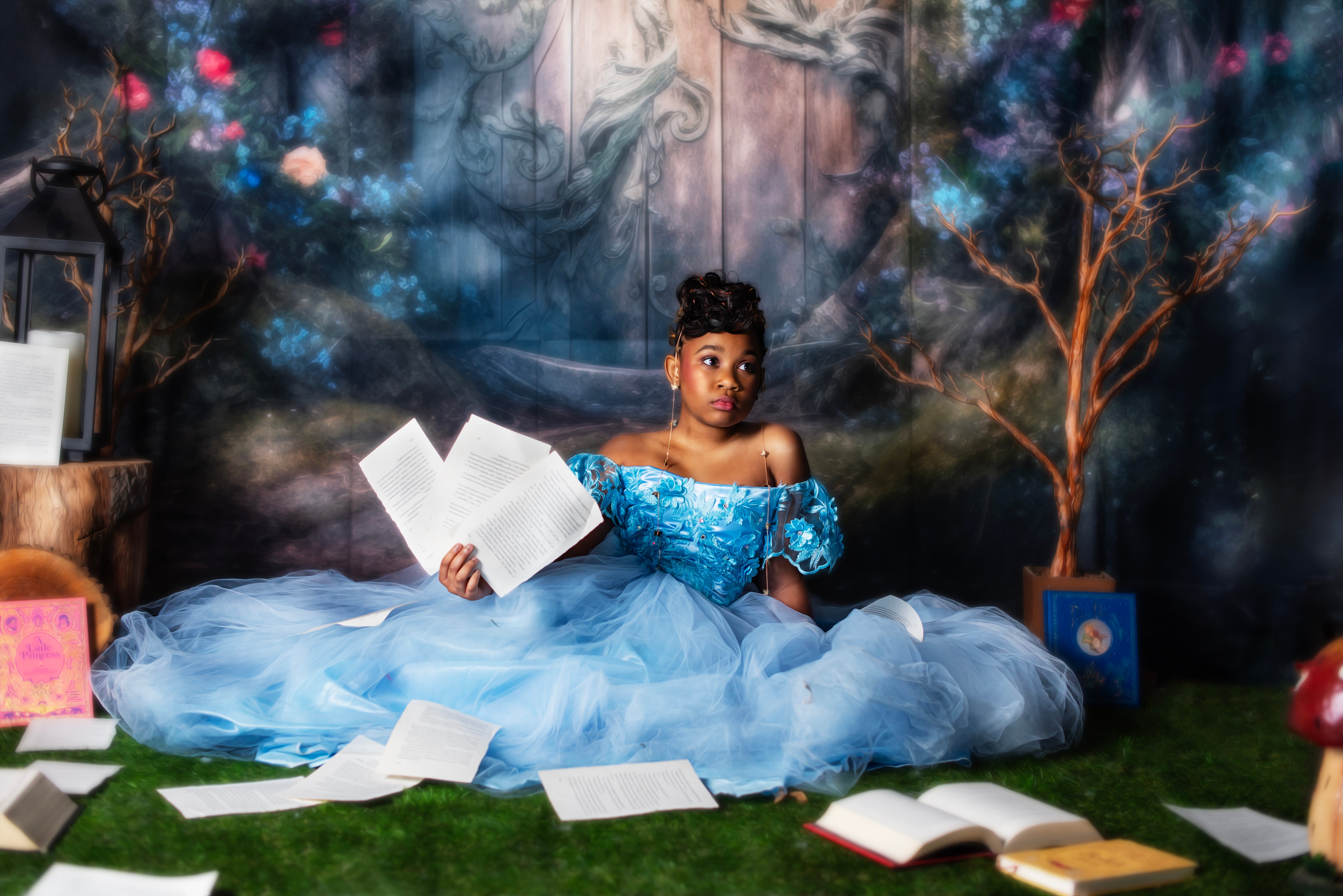 Kate Fée Enchanté Maison dans les Arbres Fleurs Toile de fond conçue par Mandy Ringe - Kate Backdrop FR