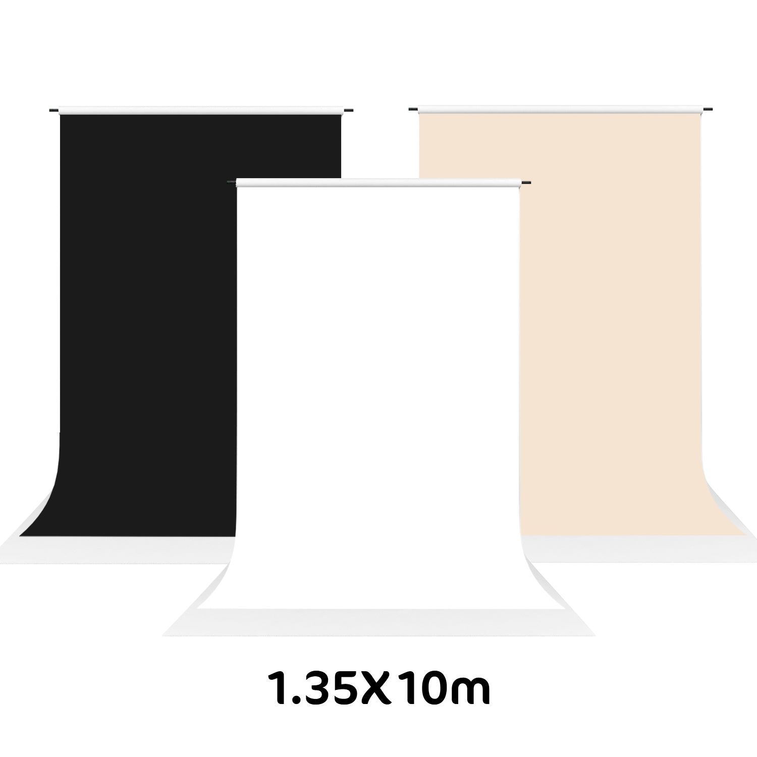 Kate Blanc Noir Ivoire Beige 3 Fond de Papier Sans Couture pour la photographie - Kate Backdrop FR