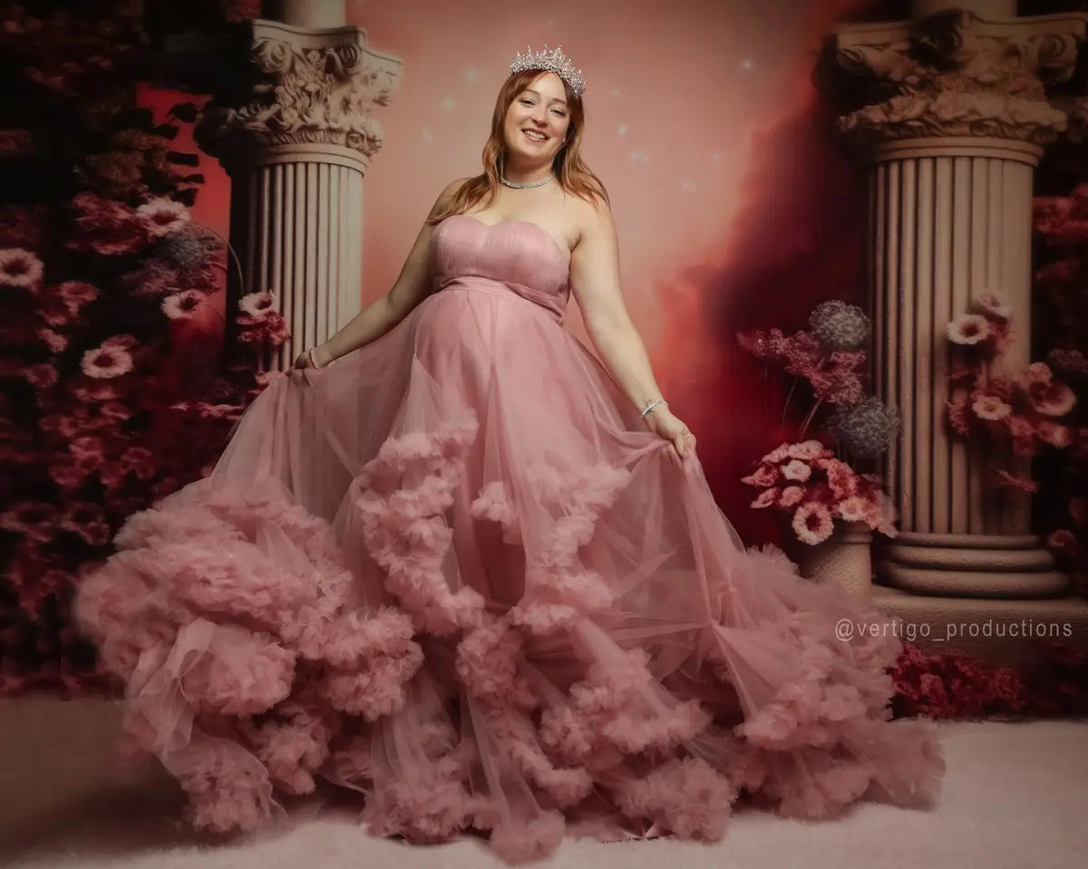 Offres Éclair #1 Kate Sans manches Dos nu Longue Maternité Robe pour Séance Photo - Kate Backdrop FR