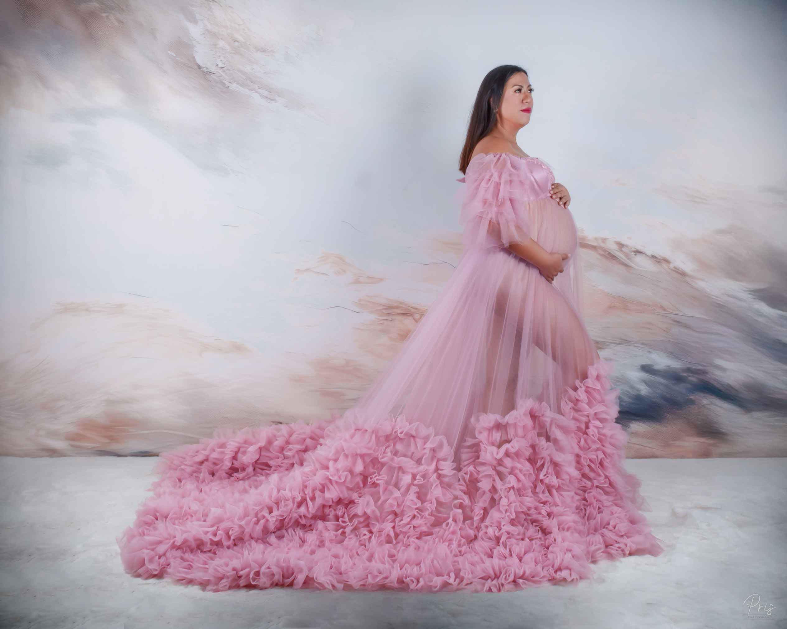 Kate Sans bretelles Maille Longue Robe de Grossesse pour Séance Photo - Kate Backdrop FR