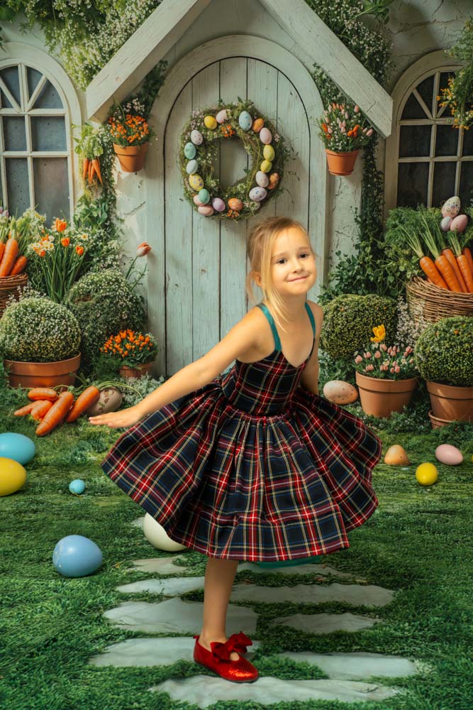 Kate Sweep Mur-à-Sol Pâques Maison Jardin Carottes Toile de fond conçue par Emetselch - Kate Backdrop FR