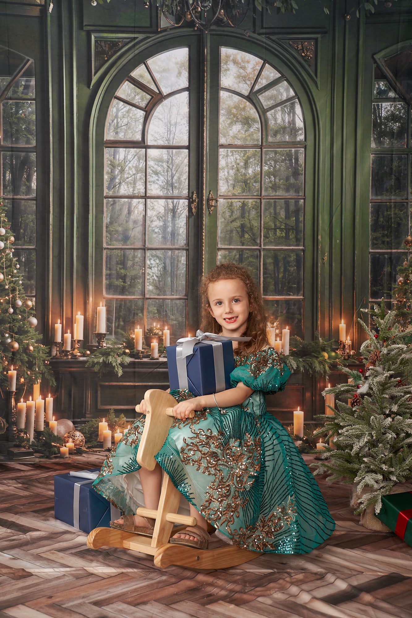 Kate Noël Cheminée Fenêtre Vert Ensemble de chambre (8pix8pi&10pix8pi&8pix10pi) - Kate Backdrop FR