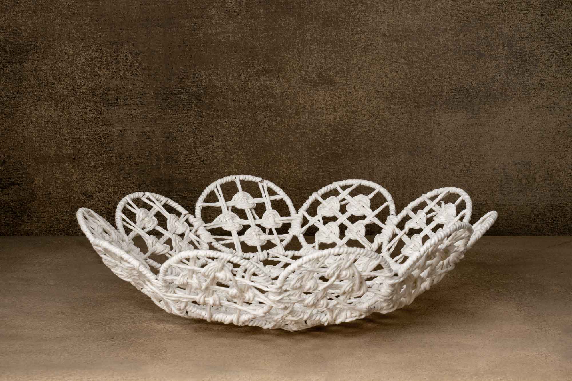 Kate Blanc Forme de Fleur Panier Tissé Accessoires de photographie