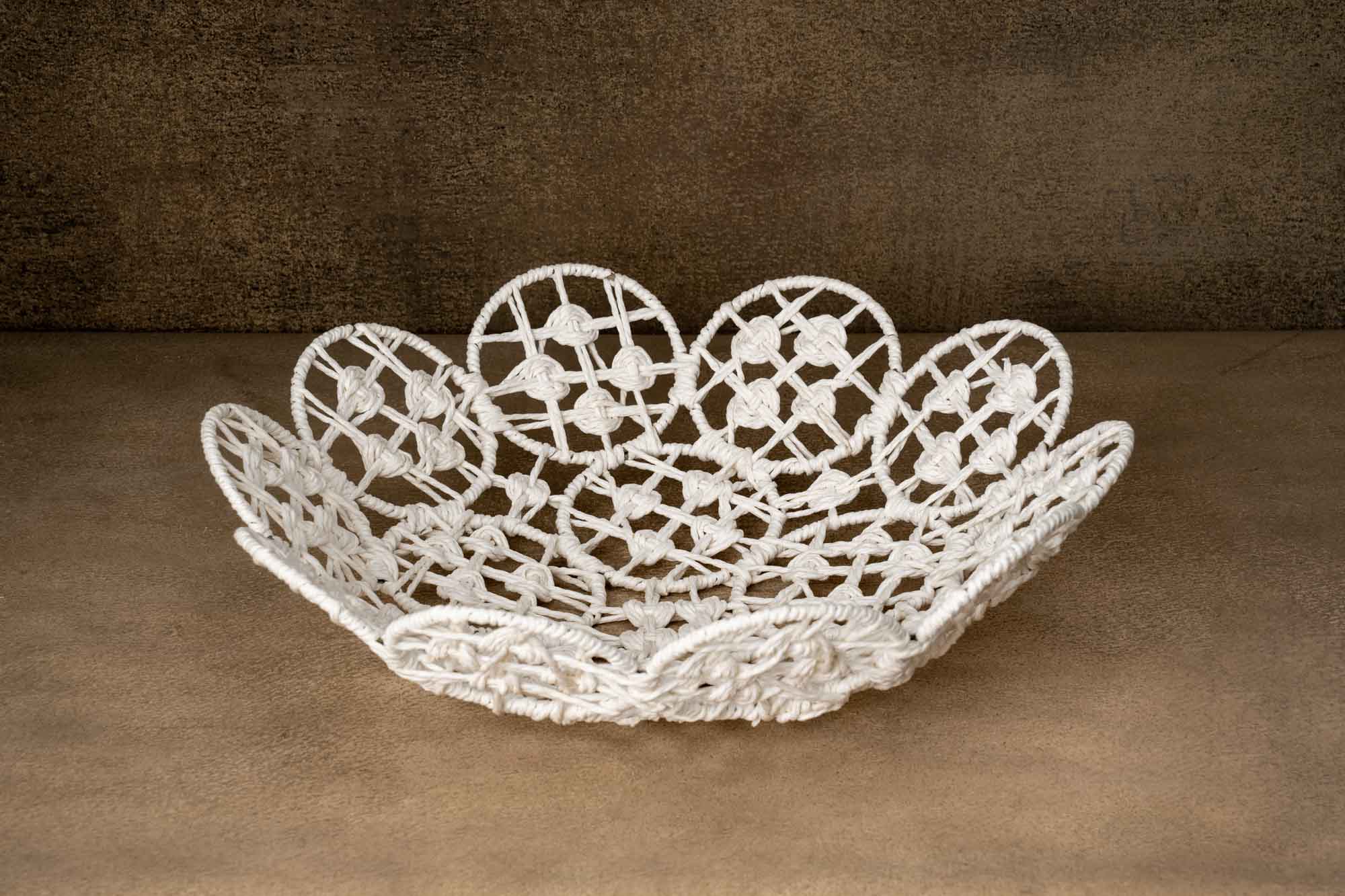 Kate Blanc Forme de Fleur Panier Tissé Accessoires de photographie