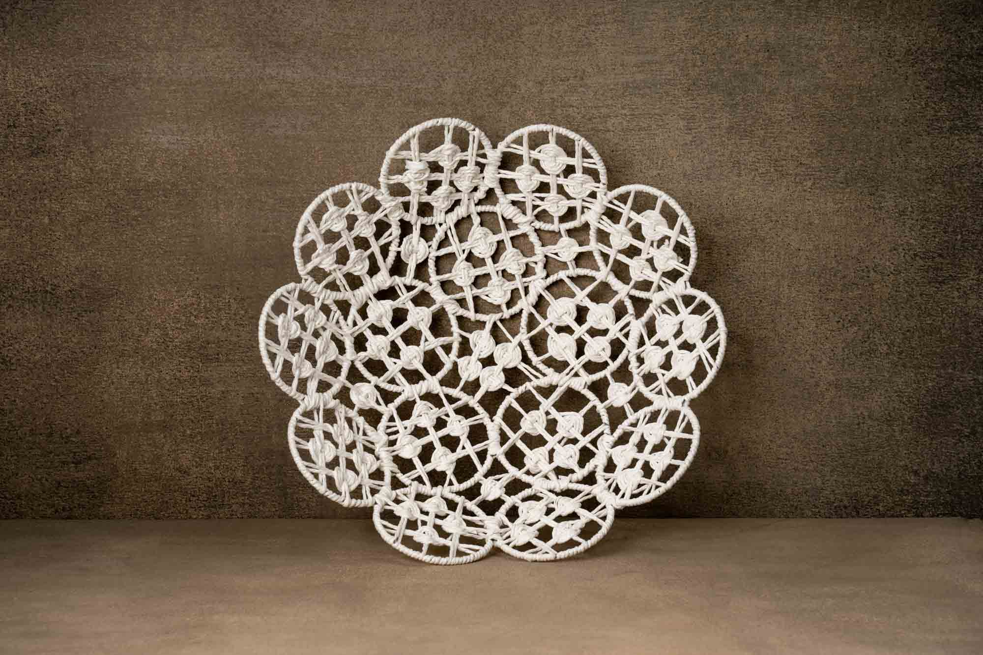 Kate Blanc Forme de Fleur Panier Tissé Accessoires de photographie