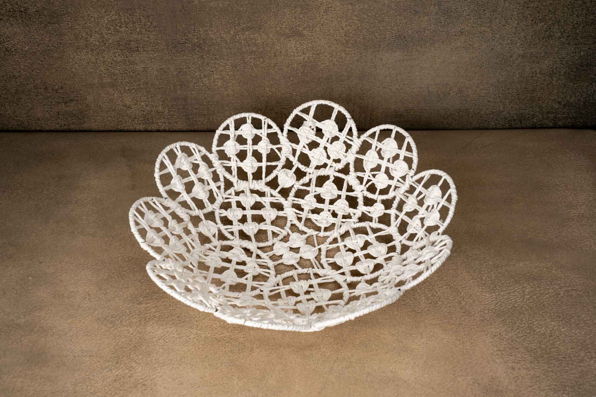 Kate Blanc Forme de Fleur Panier Tissé Accessoires de photographie