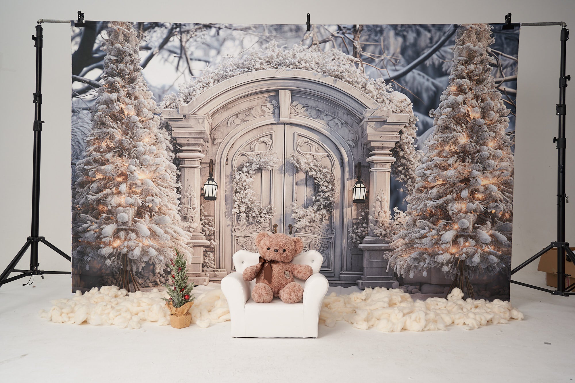 Kate Arbre de Noël Porte Neige Blanc Toile de fond pour la photographie - Kate Backdrop FR