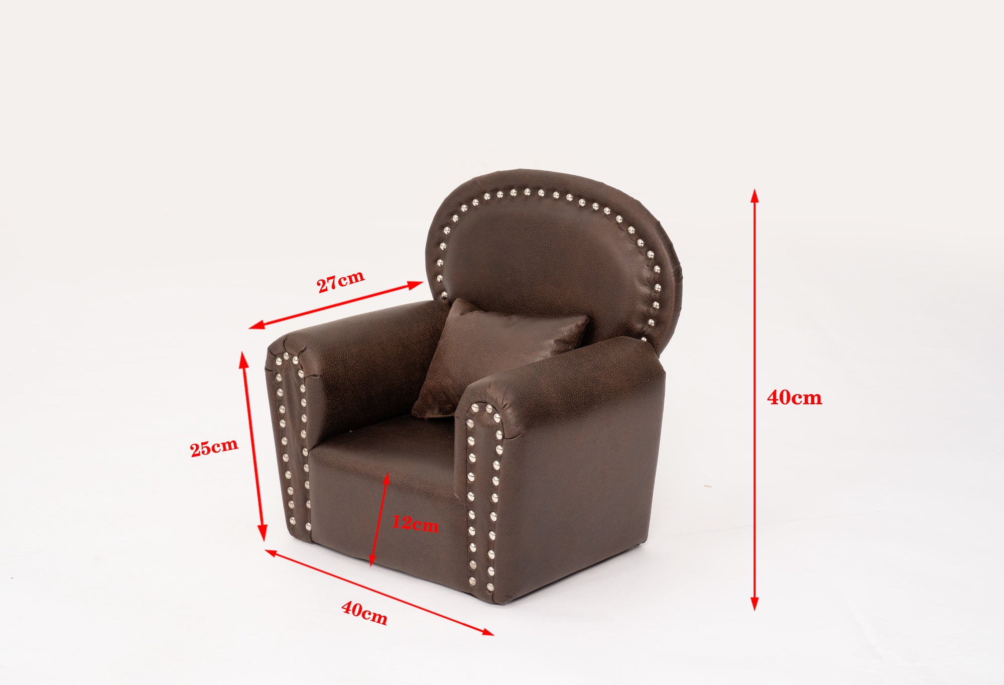 Kate Brun Mini Fauteuil avec Rivet Nouveau-né Accessoires de Photographie - Kate Backdrop FR
