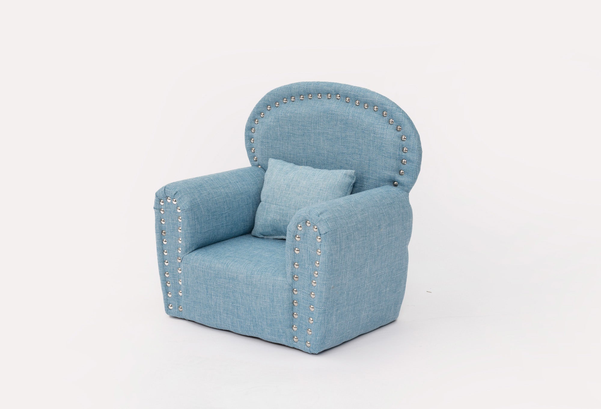 Kate Bleu Mini Fauteuil en tissu avec Rivet Nouveau-né Accessoires de Photographie - Kate Backdrop FR