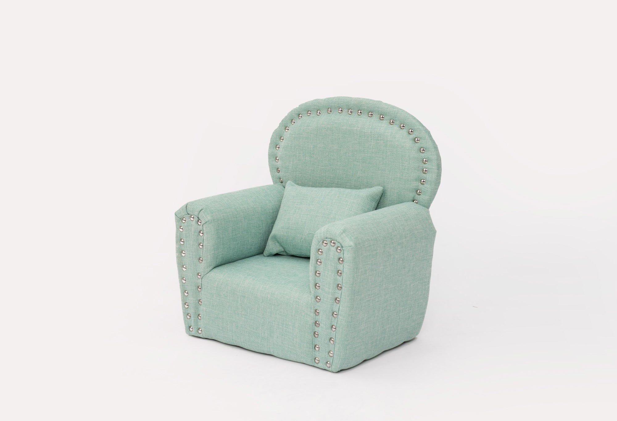 Kate Vert Mini Fauteuil en tissu avec Rivet Nouveau-né Accessoires de Photographie - Kate Backdrop FR