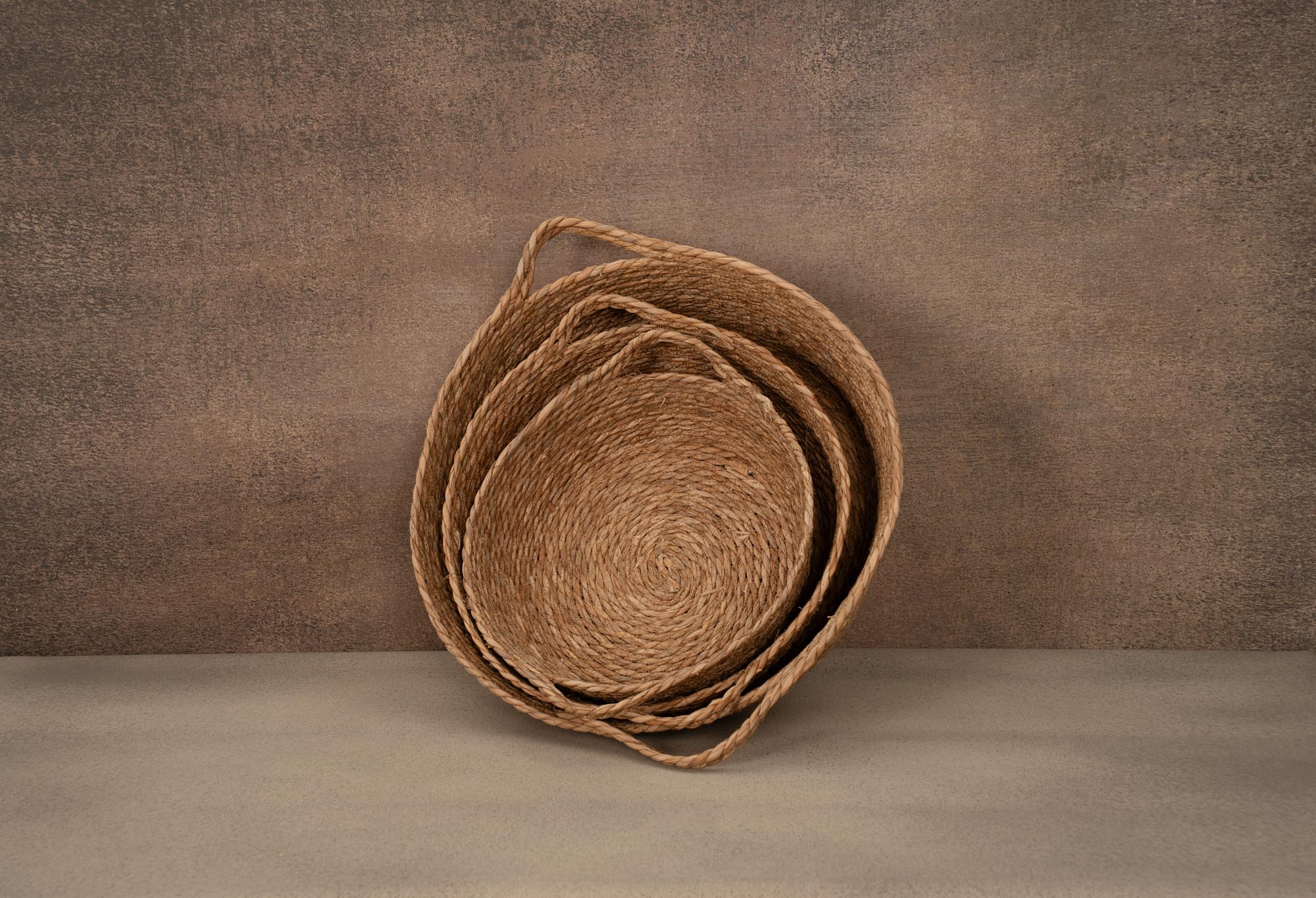 Kate Rond Panier Tissé en Herbe Naturelle Accessoires de photographie - Kate Backdrop FR