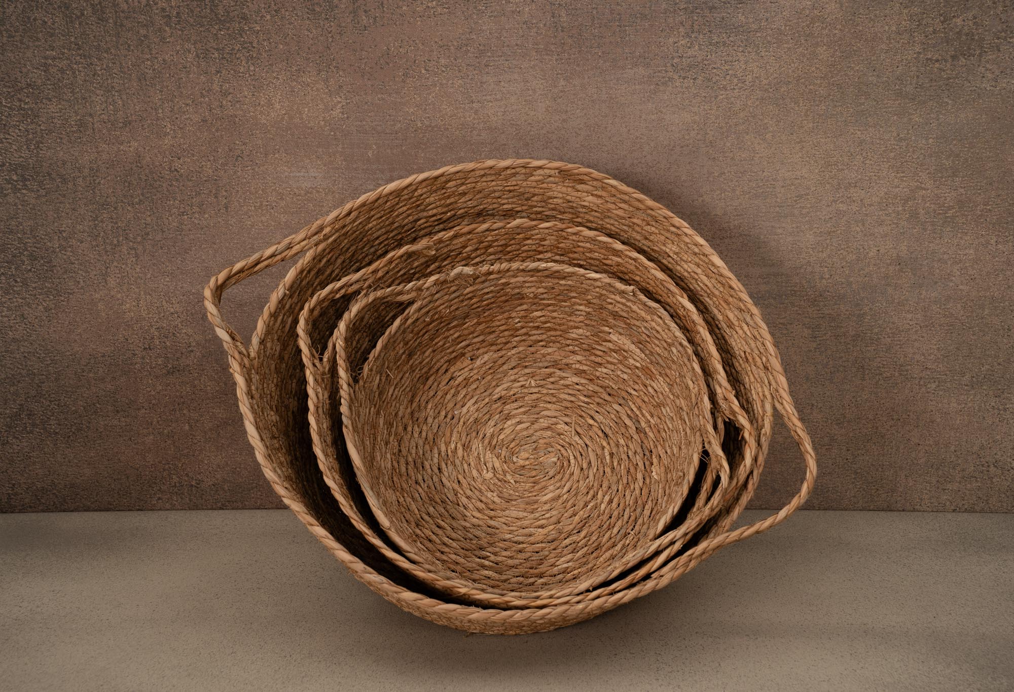 Kate Rond Panier Tissé en Herbe Naturelle Accessoires de photographie - Kate Backdrop FR