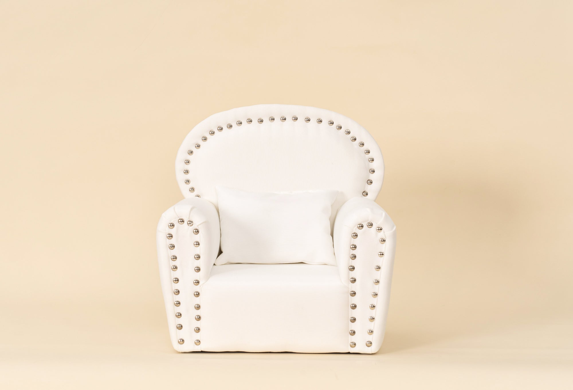 Kate Blanc Mini Fauteuil en tissu avec Rivet Nouveau-né Accessoires de Photographie