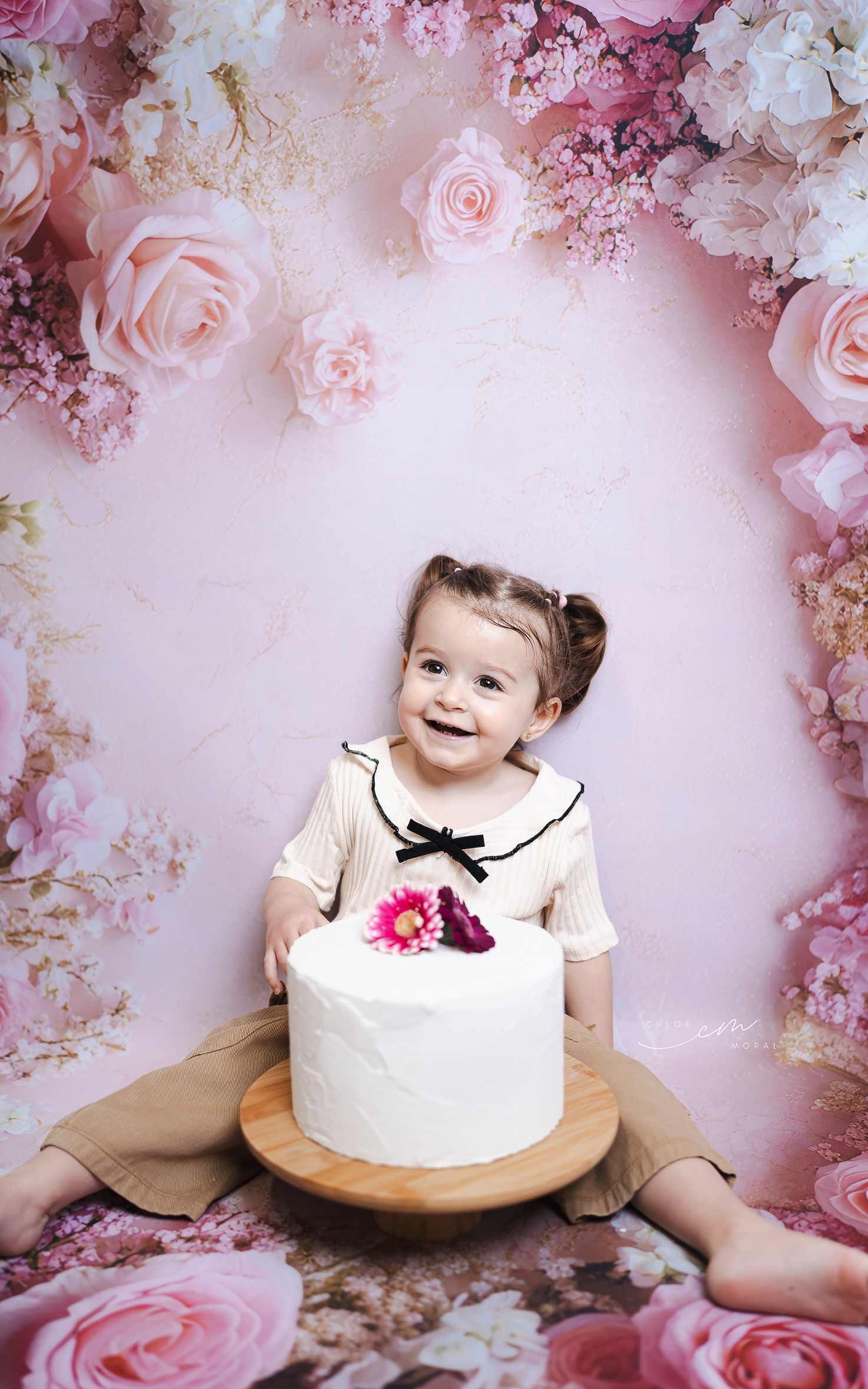 Kate Printemps Fleurs Rose Tapis de sol en Caoutchouc conçue par Mini MakeBelieve - Kate Backdrop FR