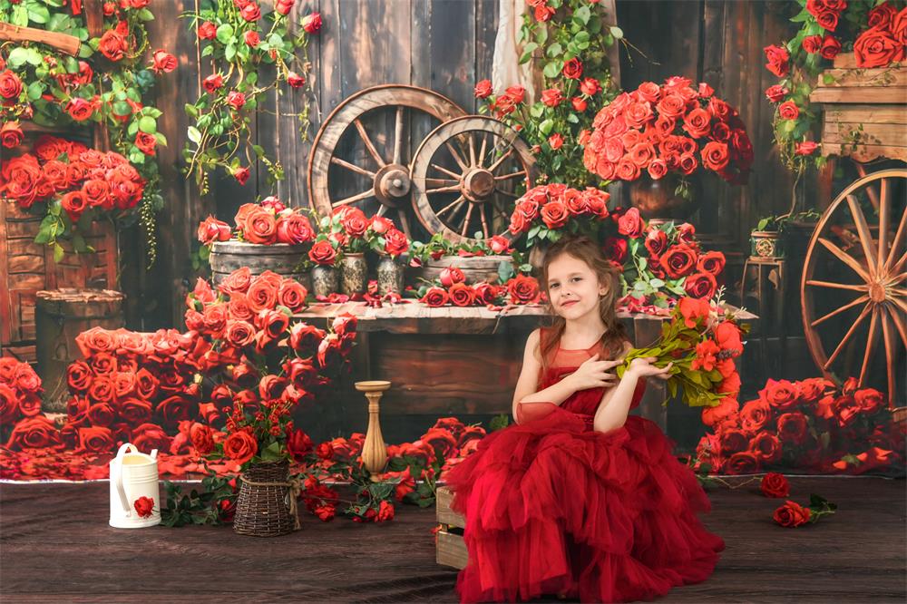 Kate Saint Valentin Rouge Chambre des roses Toile de fond conçue par Emetselch - Kate Backdrop FR