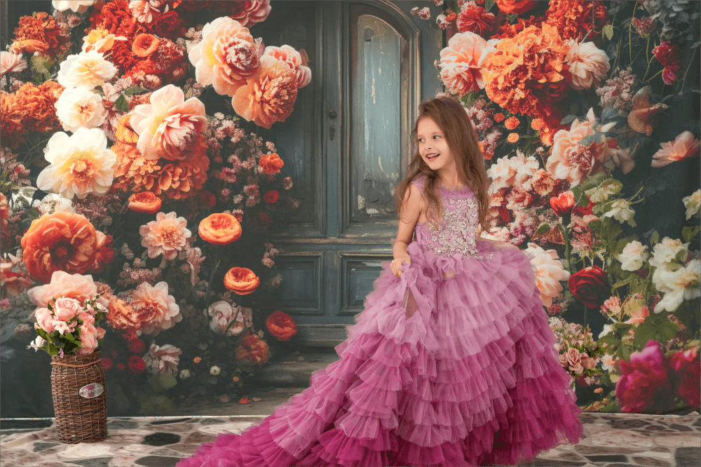 Kate Printemps/Été Rose Violet Enfant Robe à volants Pour la Photographie - Kate Backdrop FR