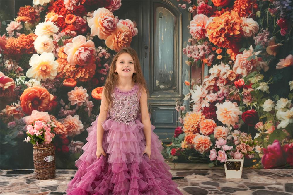 Kate Printemps Beaux-Arts Chaud Arche Florale Toile de fond conçue par Chain Photographie - Kate Backdrop FR
