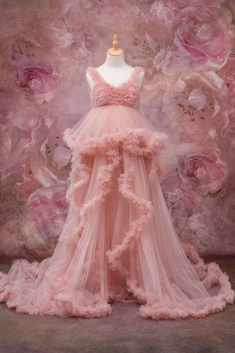 Offres Éclair #1 Kate Asymétrique Sans manches Maille Maternité Robe pour Séance Photo - Kate Backdrop FR