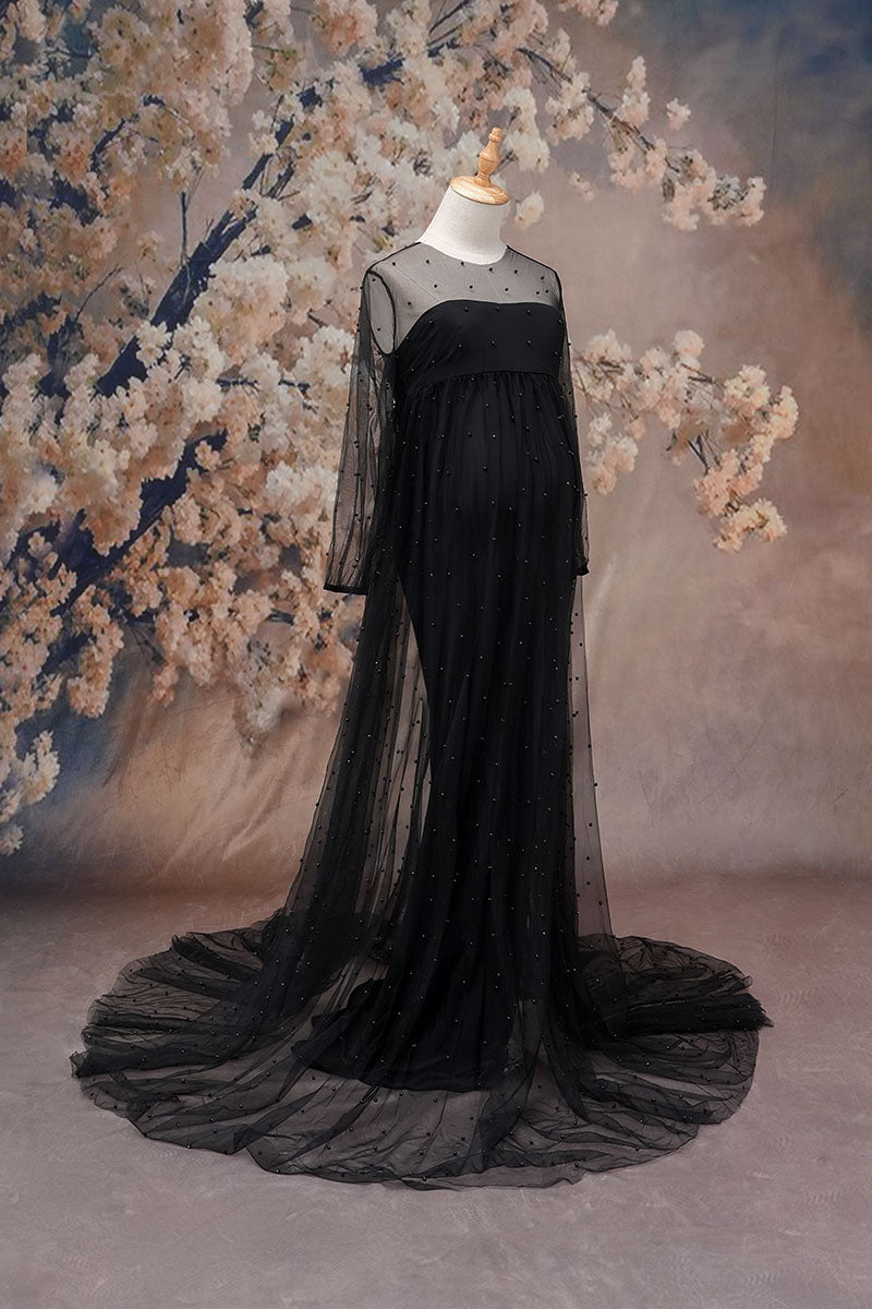 Kate Maille Manches longues Élégant Maternité Robe pour Séance Photo - Kate Backdrop FR