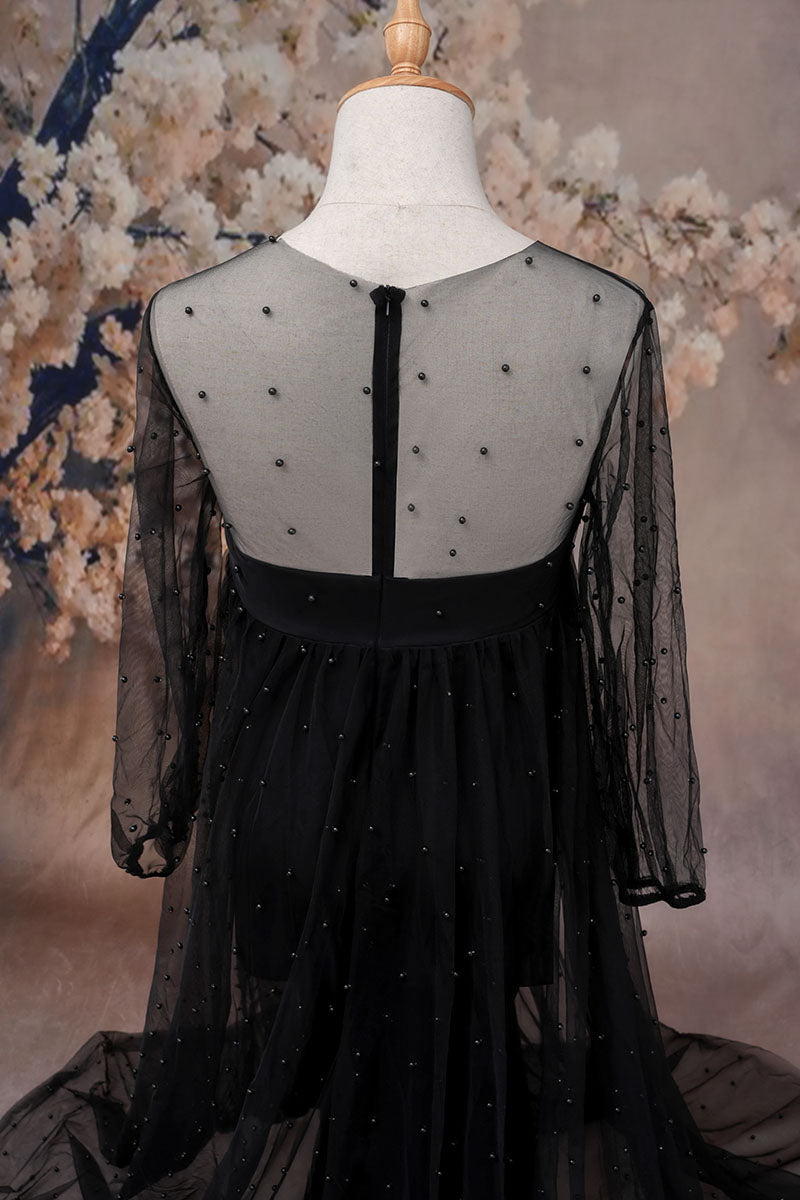 Kate Maille Manches longues Élégant Maternité Robe pour Séance Photo - Kate Backdrop FR