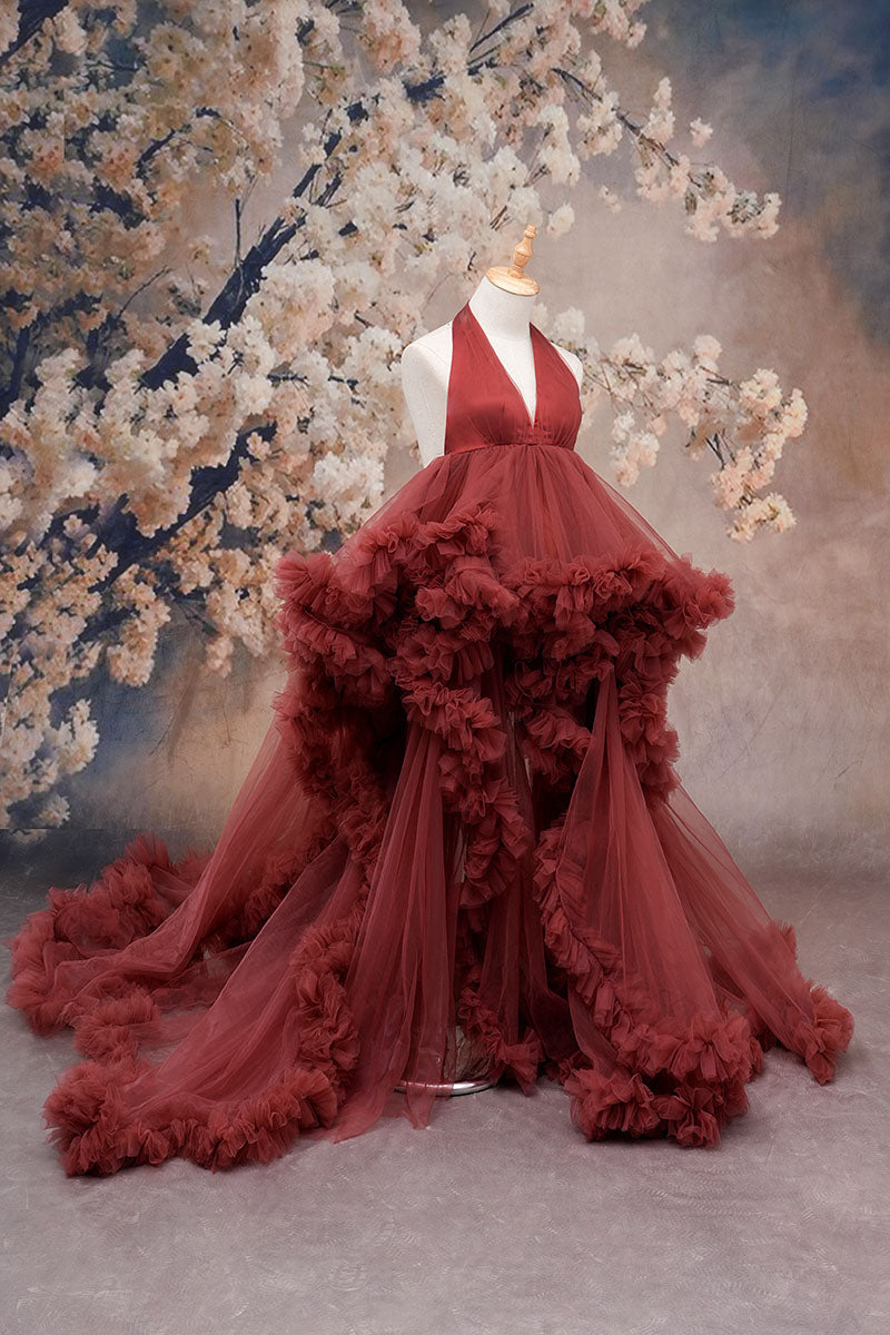 Kate Licou Fendue Maille Dos nu Robe de Grossesse pour Séance Photo - Kate Backdrop FR
