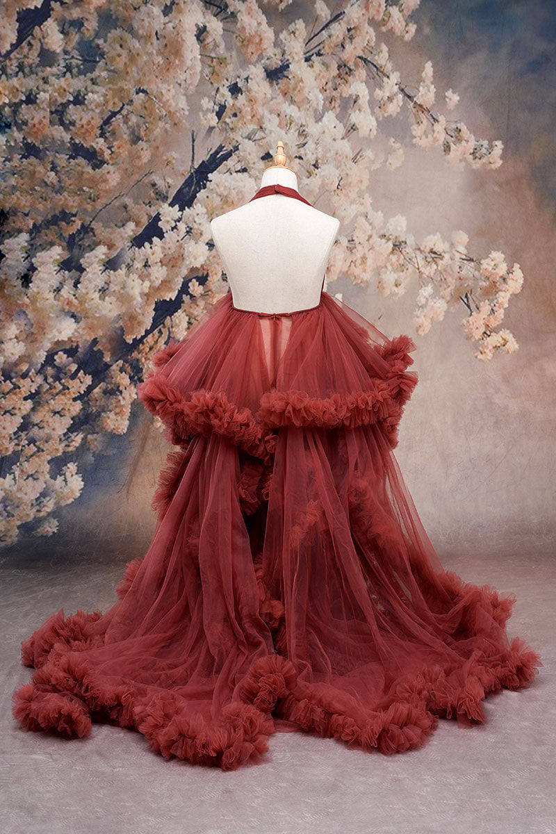 Kate Licou Fendue Maille Dos nu Robe de Grossesse pour Séance Photo - Kate Backdrop FR