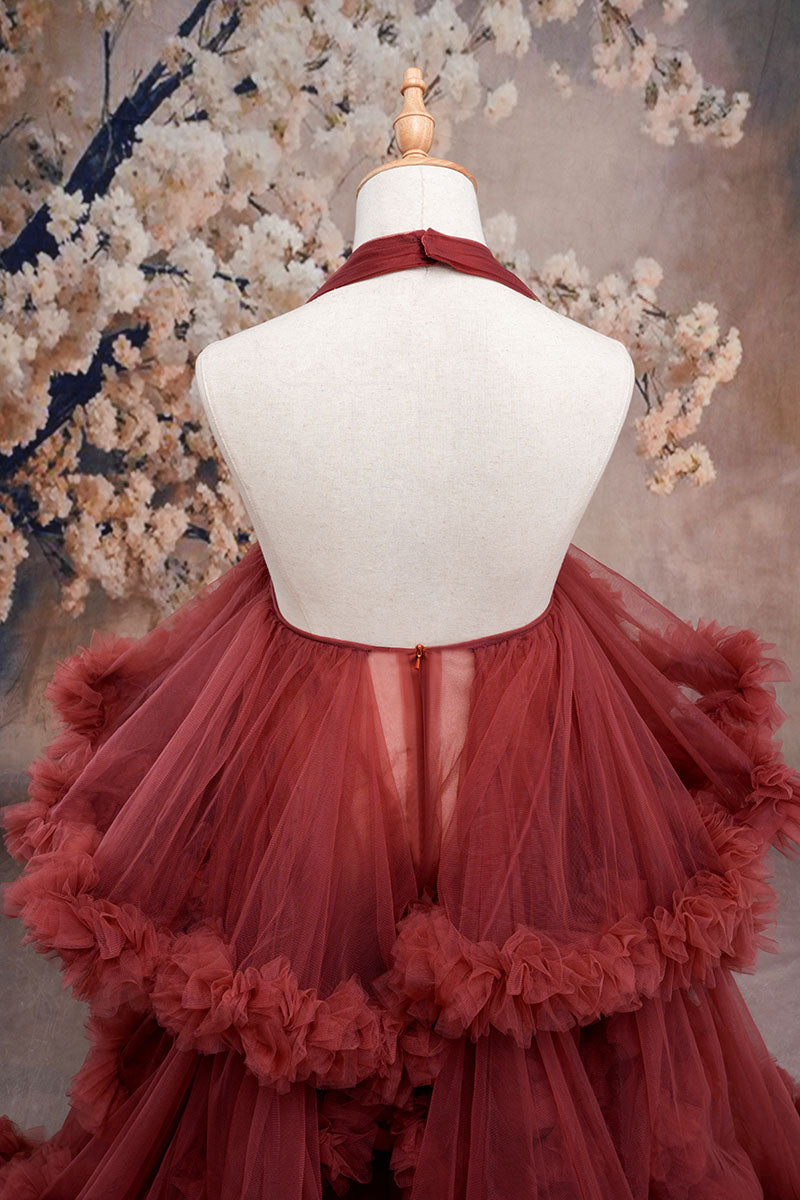 Kate Licou Fendue Maille Dos nu Robe de Grossesse pour Séance Photo - Kate Backdrop FR
