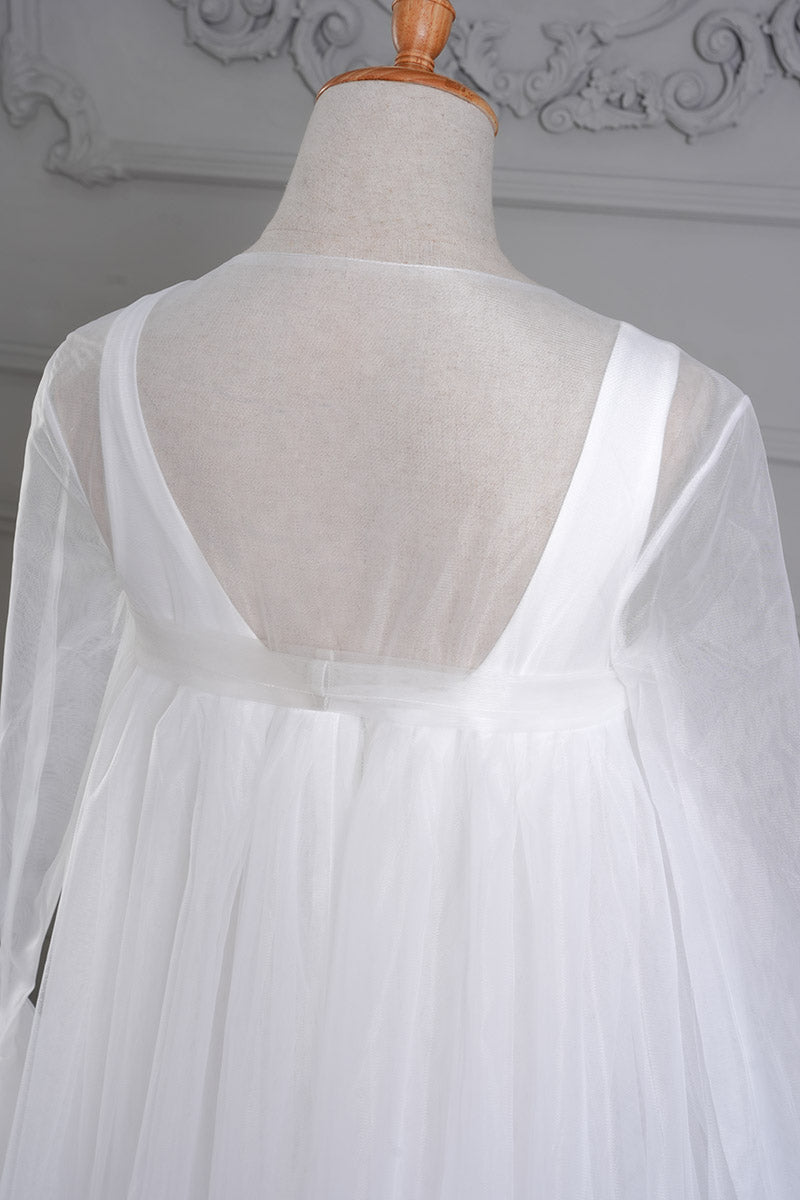 Kate Fendue Col en V Manches longues Robe de Grossesse pour Séance Photo - Kate Backdrop FR