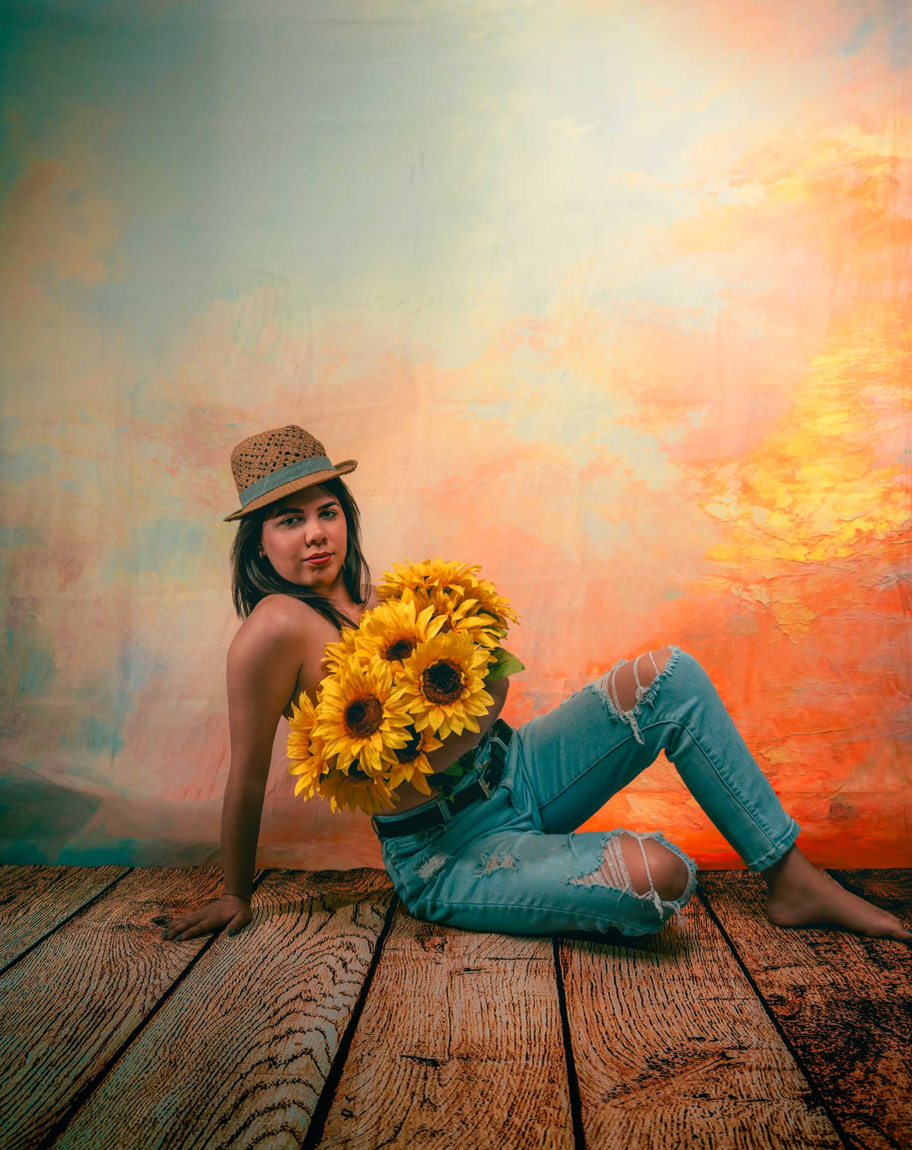 Kate Abstrait Doré Portrait Studio Toile de fond conçue par Emetselch - Kate Backdrop FR