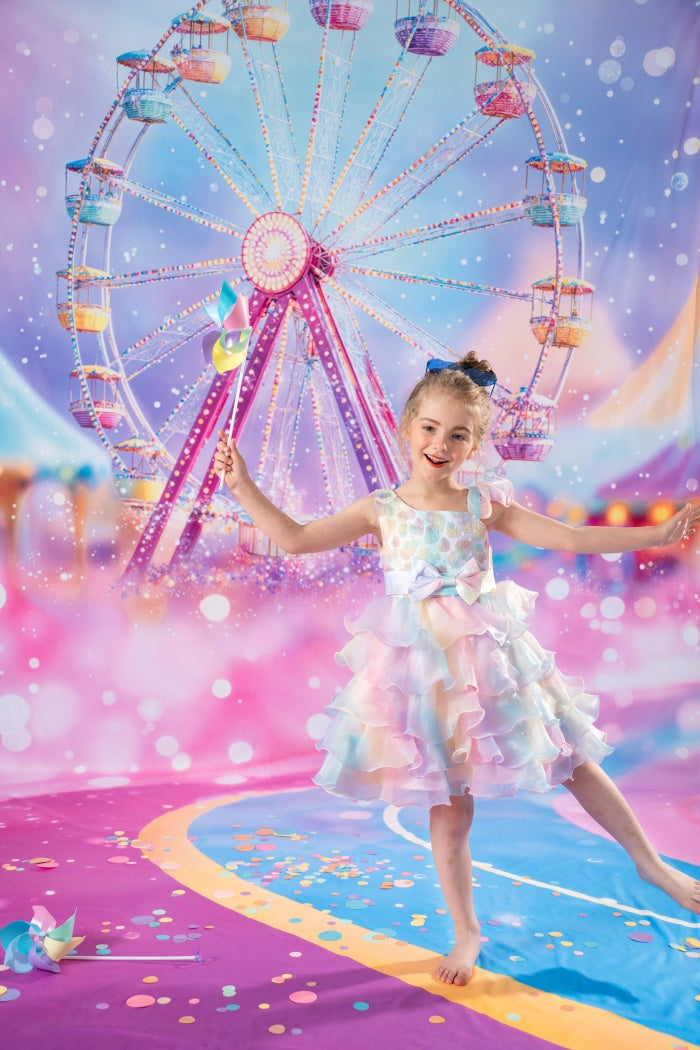 Kate Anniversaire Coloré Princesse Robe pour Enfants avec Lunettes - Kate Backdrop FR